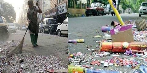 தீபாவளி கொண்டாட்டம்: 5000 டன் குப்பைகள் அகற்றம்