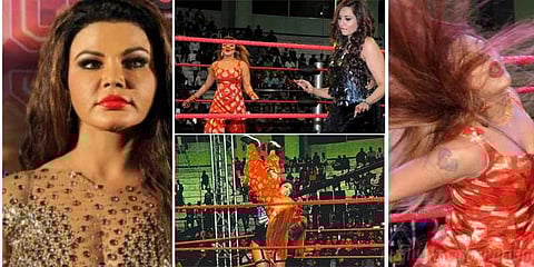 மல்யுத்த சவால்: நடிகை ராக்கி சாவந்தை புரட்டி எடுத்த வீராங்கனை: எலும்பு முறிவு!