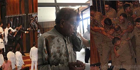 எதிர்க்கட்சியினர் மீது மிளகாய்ப் பொடி தூவிய ராஜபக்ச எம்.பிக்கள்