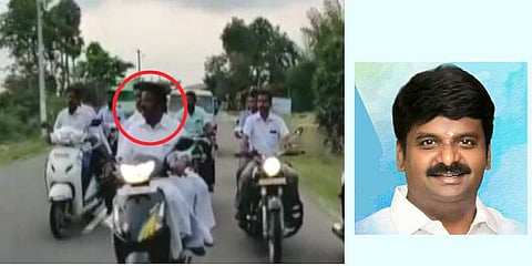 டூ விலரில் ஹெல்மெட் அணியாமல் சென்றதாக புகார்: விஜய பாஸ்கருக்கு நோட்டீஸ்