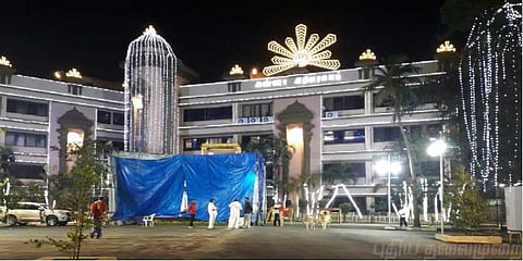 அண்ணா அறிவாலயத்தில் கருணாநிதி சிலை இன்று திறப்பு