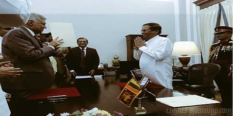இலங்கை பிரதமராக ரணில் விக்கிரமசிங்க மீண்டும் பதவியேற்பு