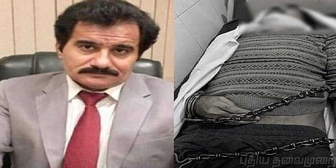 இறப்புக்கு பிறகும் கைவிலங்கு போடுவீர்களா? - பாக். மனிதாபிமானமற்ற செயல்