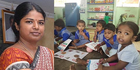 தனது குழந்தையை அங்கன்வாடி மையத்தில் சேர்த்த கலெக்டர் !