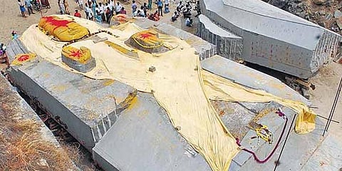 கோதண்டராமர் சிலையை கொண்டு செல்ல தற்காலிக பாலம் - தொடரும் சிக்கல்