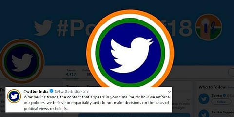 “எங்களுக்கு எந்த அரசியல் சார்பும் கிடையாது” - ட்விட்டர் இந்தியா விளக்கம்