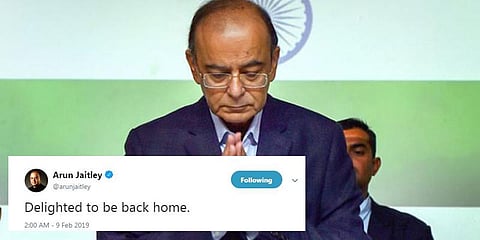 “தாயகம் திரும்பியது மகிழ்ச்சி” அமெரிக்காவிலிருந்து திரும்பிய அருண் ஜெட்லி ட்வீட்