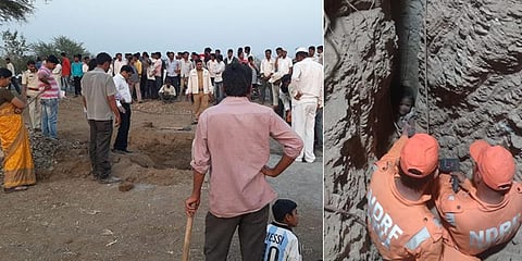 200 அடி குழிக்குள் விழுந்த 6 வயது குழந்தை: மீட்பு பணி தீவிரம்