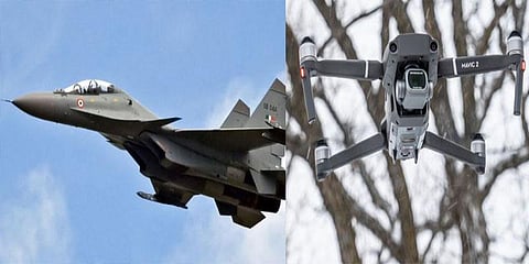 எல்லை தாண்டிய பாக். ட்ரோன் - சுட்டு வீழ்த்திய சுகோய்-30 விமானம்