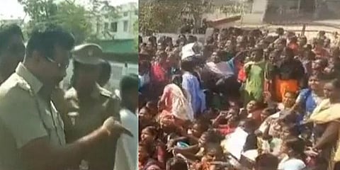 பொள்ளாச்சி கொடூரம் : போராட்டத்தில் ஈடுபட்ட மாணவரை கன்னத்தில் அறைந்த எஸ்.பி