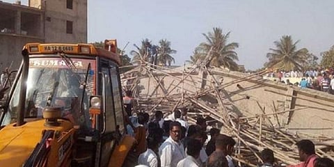 கட்டுமான பணியின் போது கட்டிடம் இடிந்து விழுந்து விபத்து - இருவர் பலி