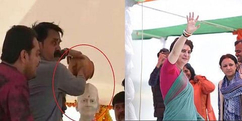 பிரியங்கா மாலை அணிவித்த லால் பகதூர் சிலையை கங்கை நீரால் கழுவிய பாஜக