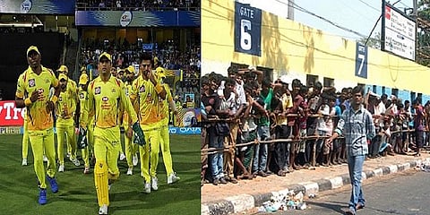 சேப்பாக்கத்தில் நான்காவது போட்டி: டிக்கெட்டுக்காக அலைமோதும் கூட்டம்!