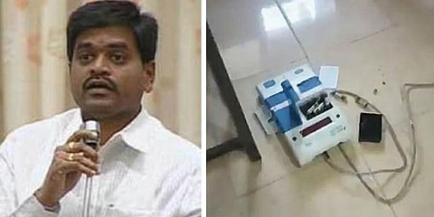 வாக்குப்பதிவு எந்திரத்தை உடைத்த ஆந்திர வேட்பாளர் கைது!