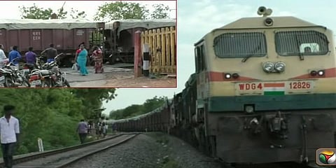 பணி நேரம் முடிந்ததால் சரக்கு ரயிலை பாதியிலேயே நிறுத்திய ஓட்டுனர்