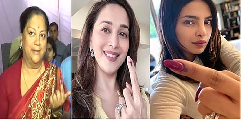 நாடாளுமன்றத் தேர்தலில் உற்சாகத்துடன் வாக்களித்த பாலிவுட் பிரபலங்கள்