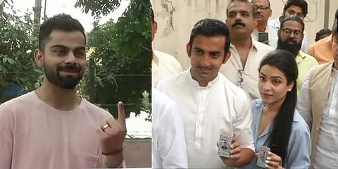 6ஆம் கட்ட வாக்குப்பதிவு: விராத் கோலி, காம்பீர் வாக்களிப்பு