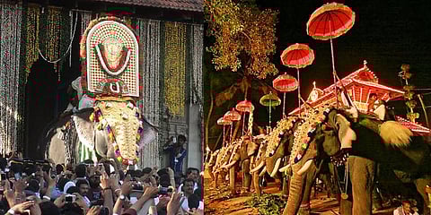 திருச்சூரில் களை கட்டிய பூரம் திருவிழா - மனம் கவர்ந்த யானைகள் அணிவகுப்பு