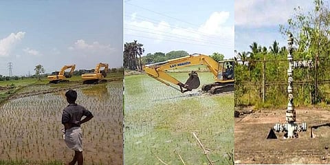 ஹைட்ரோ கார்பன் திட்டத்தை எதிர்த்து வீதியில் இறங்கிய தமிழக விவசாயிகள்