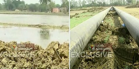 எரிவாயு குழாய் பதிப்பு : பயிர்கள் அழிவதை கண்டு விவசாயிகள் வேதனை