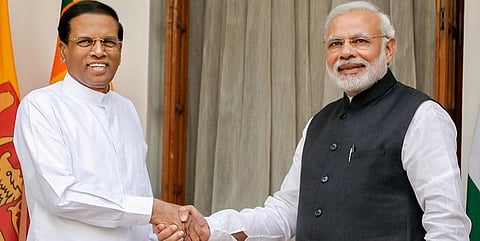 மோடி பதவியேற்பு நிகழ்ச்சியில் இலங்கை அதிபர் சிறிசேன பங்கேற்பு