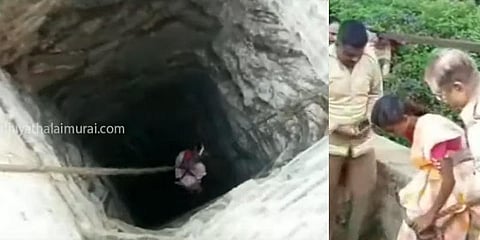 90அடி ஆழக் கிணற்றில் சிக்கித் தவித்த பெண் - மீட்பு வீடியோ