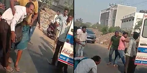 மேம்பாலத்தில் இருந்து கீழே விழுந்த மகன் ; மகனை கண்டு கதறிய தந்தை - கலங்க வைத்த காட்சி