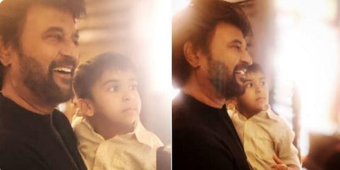 பேரனுடன் ரஜினி : சந்தோஷ்சிவன் எடுத்த புகைப்படம்