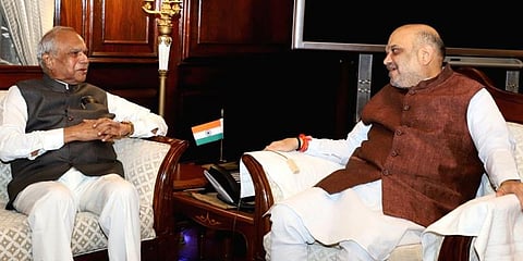 உள்துறை அமைச்சர் அமித் ஷா - ஆளுநர் பன்வாரிலால் சந்திப்பு