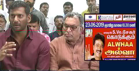 நடிகர் சங்க தேர்தல் நாளில் எஸ்.வி.சேகரின் 'அல்வா' நாடகம்!