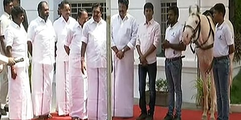 குதிரை தடை தாண்டும் போட்டி: வெற்றி பெற்ற மாணவர்கள் முதலமைச்சரிடம் வாழ்த்து