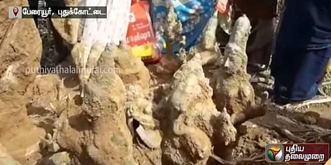 புதுக்கோட்டையில் 17 ஐம்பொன் சிலைகள் கண்டெடுப்பு
