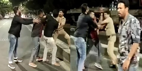 கோடம்பாக்கத்தில் மதுபோதையில் காவலரை தாக்கும் நபர்கள் - வீடியோ!