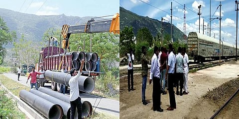 சென்னைக்கு ரயிலில் வரும் தண்ணீருக்கான பணிகள் தொடக்கம்