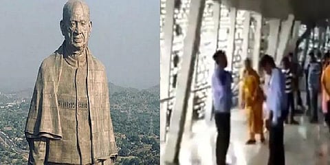 படேல் சிலைக்குள் மழைநீர் கசிவு?: சமூக வலைத்தளங்களில் பரவும் வீடியோ