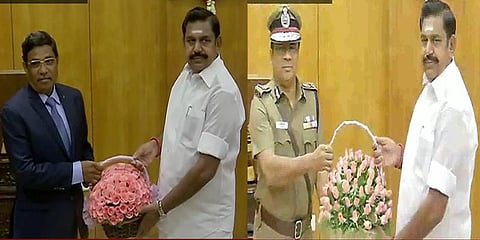 பொறுப்பேற்ற பின் தலைமைச் செயலாளர், டிஜிபி முதல்வருடன் சந்திப்பு