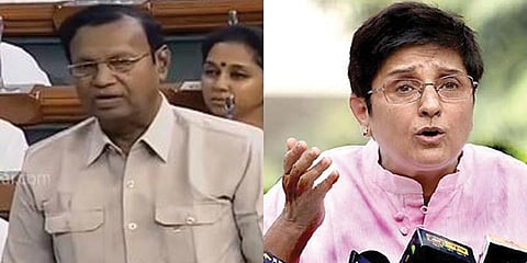 கிரண்பேடி குறித்து பேச அனுமதி மறுப்பு - திமுக எம்.பி.க்கள் முழக்கம்