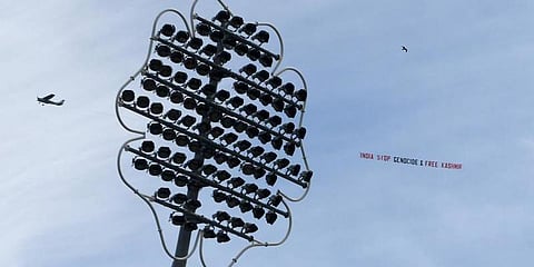 உலகக் கோப்பையில் ’காஷ்மீருக்கு நீதி வேண்டும்’ பேனர்: ஐசிசி அதிருப்தி