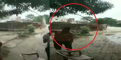 பீகார் வெள்ளத்தில் சரிந்து மூழ்கிய 3 மாடிக்கட்டடம் - வீடியோ