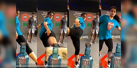 பாட்டில் கேப் சேலஞ்ச்: களத்தில் குதித்த ஸ்வேதா மேனன்