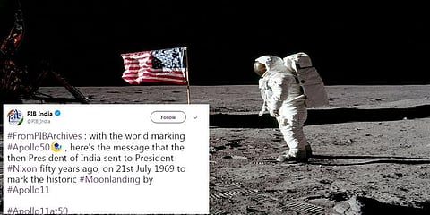 நிலவில் மனிதன் கால் வைத்து 50 ஆண்டு நிறைவு: பிஐபி ட்வீட்!