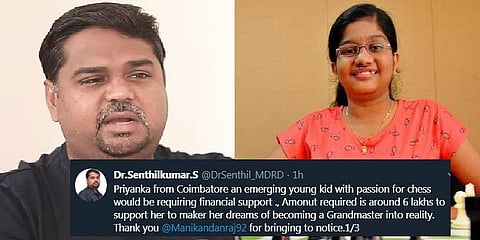 ''செஸ் போட்டியில் சாதிக்க விரும்பும் கோவை மாணவிக்கு உதவுங்கள்'' - தருமபுரி எம்.பி கோரிக்கை