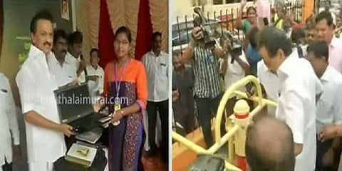 கொளத்தூரில் நலத்திட்ட உதவிகளை வழங்கினார் ஸ்டாலின்