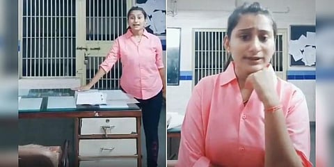 லாக்-கப் அருகே நின்று டிக் டாக்: பெண் காவலர் சஸ்பெண்ட்