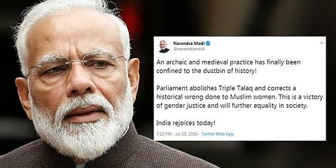 முஸ்லீம் பெண்களுக்கு இழைக்கப்பட்ட வரலாற்று அநீதி நீங்கியது - மோடி பெருமிதம்