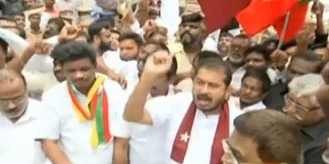 காஷ்மீர் விவகாரம் - சென்னையில் ஆளுநர் மாளிகையை முற்றுகையிட முயற்சி