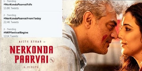 இந்திய அளவில் ட்விட்டரை தெறிக்கவிடும் ‘நேர்கொண்ட பார்வை’