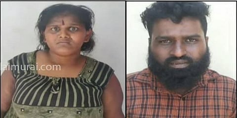 சாலையில் நடந்து சென்ற பெண்ணிடம் வழிப்பறி - பெண் உட்பட 2 பேர் கைது