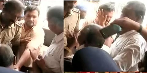 பாஜக அலுவலகத்திற்கு சென்று வாக்குவாதம் - பியூஷ் மனுஷ் மீது தாக்குதல்