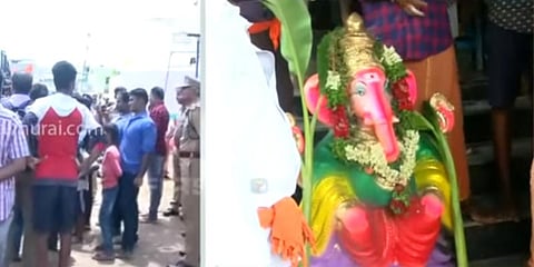 அனுமதிக்கப்படாத பாதையில் விநாயகர் ஊர்வலம் : பெண்கள் உள்ளிட்டோர் கைது